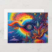 Colorful Abstract Psychedelic Seing Eye Spirit Briefkaart (Voorkant / Achterkant)