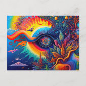 Colorful Abstract Psychedelic Seing Eye Spirit Briefkaart (Voorkant)