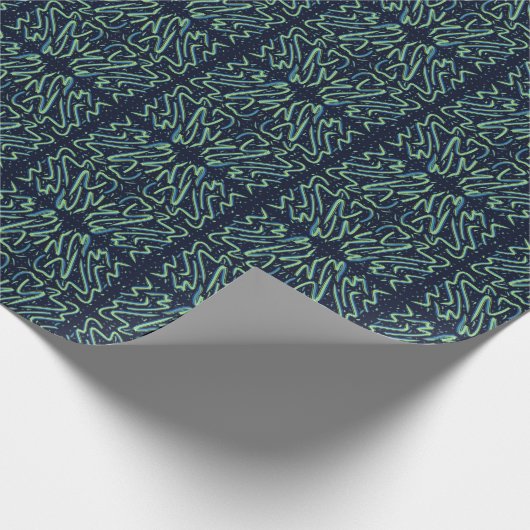 Colorful Abstract Psychedelic Stringy Pointed Art Cadeaupapier (Hoek)