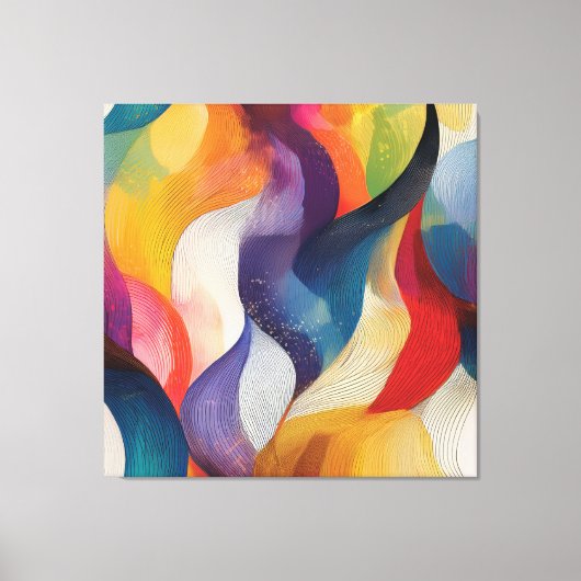 Colorful Abstract Rainbow Swirls Canvas Afdruk (Voorkant)