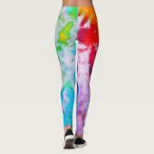Colorful Abstract Rainbow Waterverf Tie Dye Yoga Leggings (Achterkant)