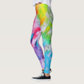 Colorful Abstract Rainbow Waterverf Tie Dye Yoga Leggings (Links)