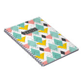 Colorful Abstract Retro 90-vormpatroon Notitieboek (Rechterzijde)