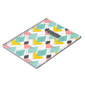Colorful Abstract Retro 90-vormpatroon Notitieboek (Linkerzijde)