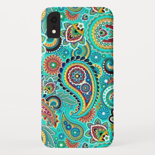 Colorful Abstract Retro Paisley Case-Mate iPhone Case (Achterkant)