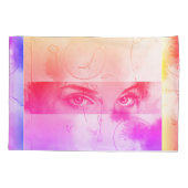 Colorful Abstract Retro Pop Art, roze damesogen Kussensloop (Achterkant)