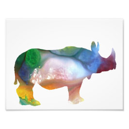 Colorful abstract Rhinoceros silhouette Foto Afdruk