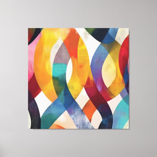 Colorful Abstract Ribbon Swirls Canvas Afdruk (Voorkant)