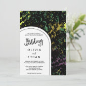 Colorful abstract rustic chic Wedding Invitation Kaart (Staand voorkant)