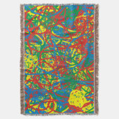 Colorful Abstract Scribbles Red Blue Green Yellow Deken (Voorkant Verticaal)