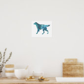 Colorful abstract Setter silhouette Poster (Keuken)