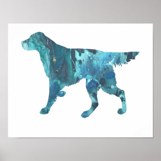 Colorful abstract Setter silhouette Poster (Voorkant)