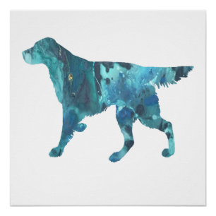 Colorful abstract Setter silhouette Poster
