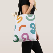 Colorful Abstract Shapes Pattern Tote Bag (Dichtbij)