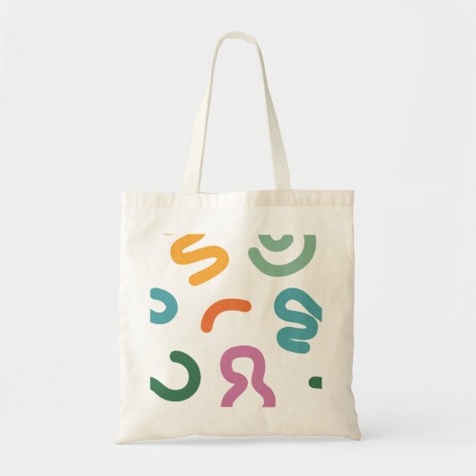 Colorful Abstract Shapes Pattern Tote Bag (Voorkant)