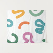 Colorful Abstract Shapes Pattern Wandkleed (Voorkant (horizontaal))