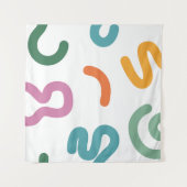 Colorful Abstract Shapes Pattern Wandkleed (Voorkant (horizontaal))