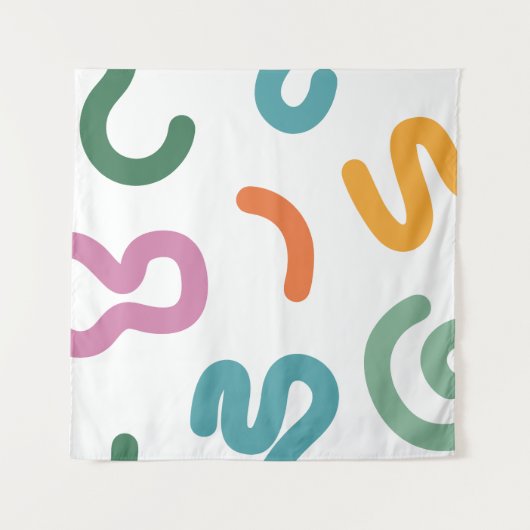 Colorful Abstract Shapes Pattern Wandkleed (Voorkant (horizontaal))