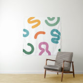 Colorful Abstract Shapes Pattern Wandkleed (In situ)