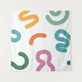 Colorful Abstract Shapes Pattern Wandkleed