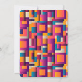 Colorful Abstract Squares and Shapes Wedding Kaart (Achterkant)