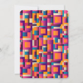 Colorful Abstract Squares and Shapes Wedding Save The Date (Achterkant)