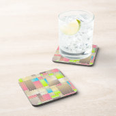 Colorful Abstract Squares Geometric Pattern Bier Onderzetter (Rechterzijde)
