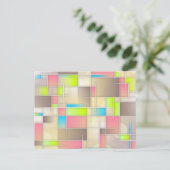 Colorful Abstract Squares Geometric Pattern Briefkaart (Staand voorkant)