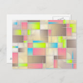 Colorful Abstract Squares Geometric Pattern Briefkaart (Voorkant / Achterkant)