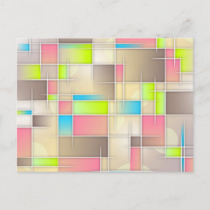 Colorful Abstract Squares Geometric Pattern Briefkaart