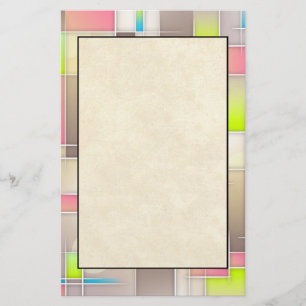 Colorful Abstract Squares Geometric Pattern Briefpapier