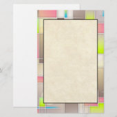 Colorful Abstract Squares Geometric Pattern Briefpapier (Voorkant / Achterkant)