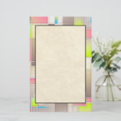 Colorful Abstract Squares Geometric Pattern Briefpapier (Staand voorkant)