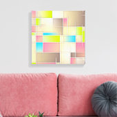 Colorful Abstract Squares Geometric Pattern Canvas Afdruk (Insitu (Woonkamer))
