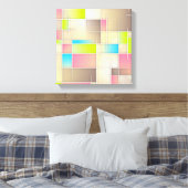 Colorful Abstract Squares Geometric Pattern Canvas Afdruk (Insitu (Slaapkamer))