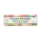 Colorful Abstract Squares Geometric Pattern Etiket (Voorkant)