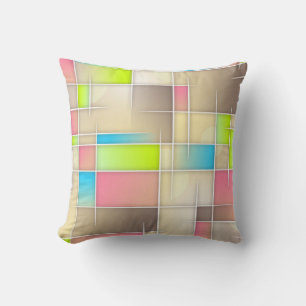 Colorful Abstract Squares Geometric Pattern Kussen