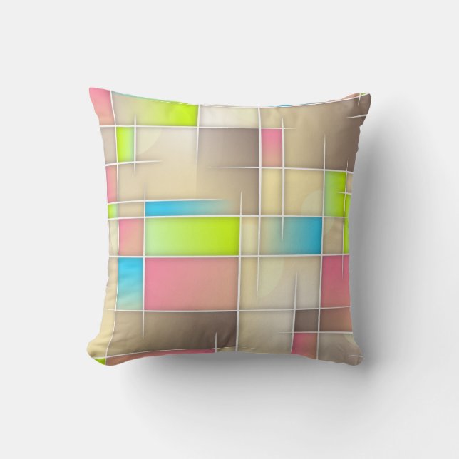 Colorful Abstract Squares Geometric Pattern Kussen (Voorkant)