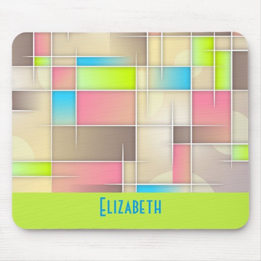 Colorful Abstract Squares Geometric Pattern Muismat (Voorkant)