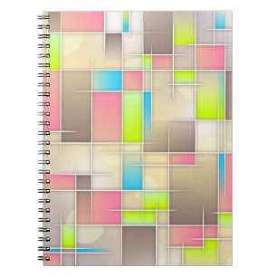 Colorful Abstract Squares Geometric Pattern Notitieboek