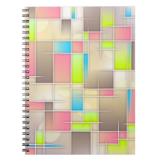 Colorful Abstract Squares Geometric Pattern Notitieboek (Voorkant)