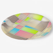 Colorful Abstract Squares Geometric Pattern Papieren Bordje (Gekanteld)