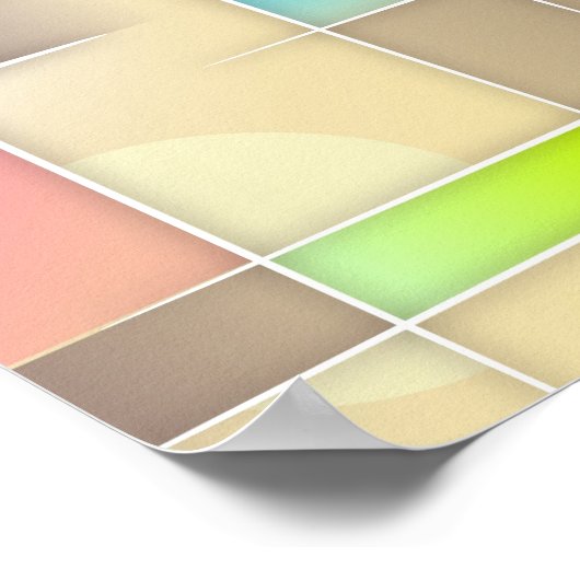 Colorful Abstract Squares Geometric Pattern Poster (Hoek)
