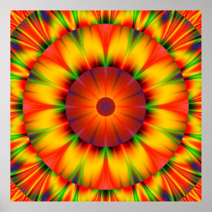 Colorful Abstract Starburst Artwork Wall Poster
