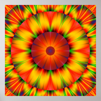 Colorful Abstract Starburst Artwork Wall Poster