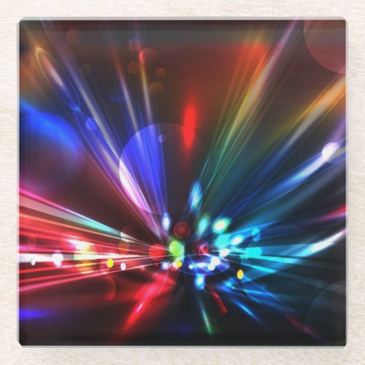 Colorful Abstract Starburst Explosion Glazen Onderzetter (Voorkant)