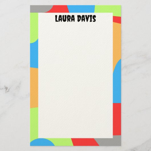 Colorful Abstract Stationery Paper Briefpapier (Voorkant)