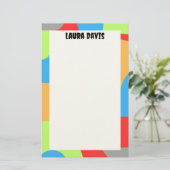 Colorful Abstract Stationery Paper Briefpapier (Staand voorkant)