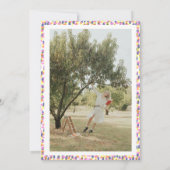 Colorful Abstract Stippen Graduation Party Foto Kaart (Achterkant)