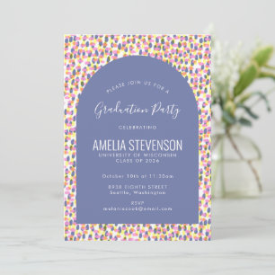 Colorful Abstract Stippen Graduation Party Foto Kaart